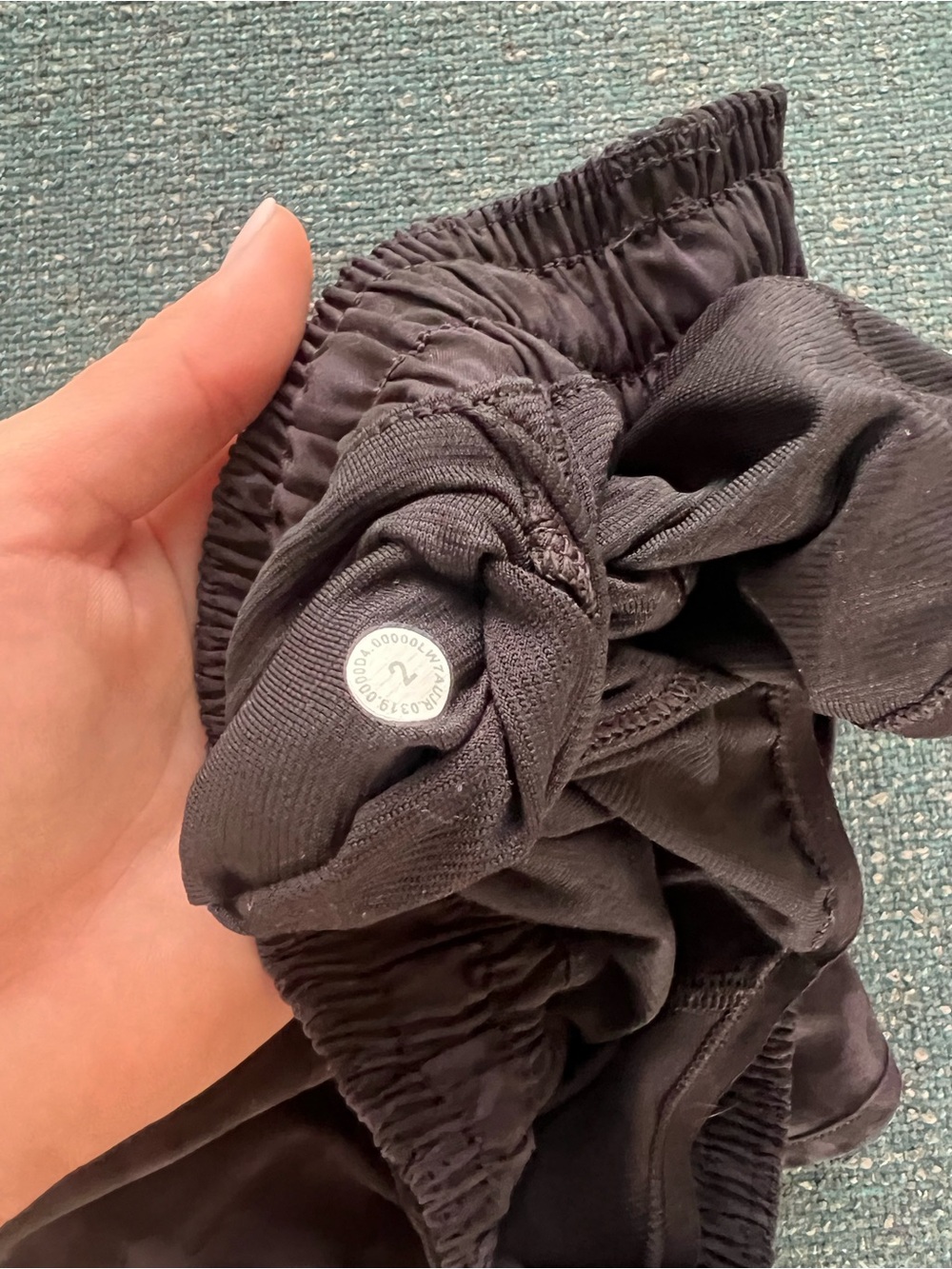 lululemon athletica Black cheetah Running Shorts - Picture 2 of 2